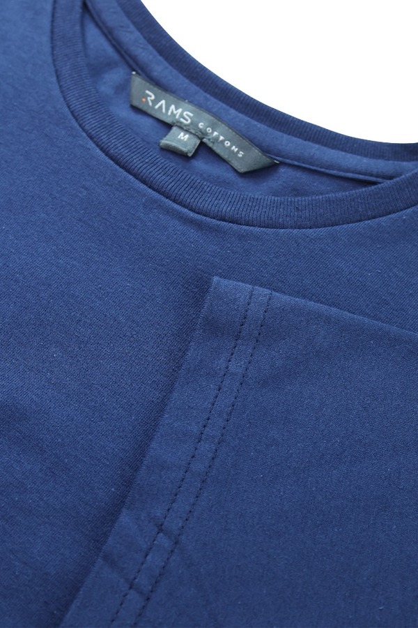 Playera Manga Corta Azul Marino Stretch Cuello Redondo Para Caballero